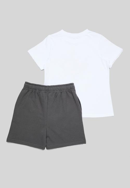 Pop Candy - Tee & short set - white/charcoal