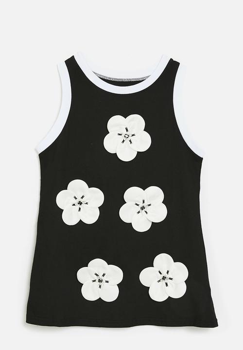 Pop Candy - Floral décor dress - black & white