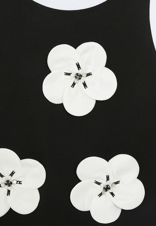 Pop Candy - Floral décor dress - black & white
