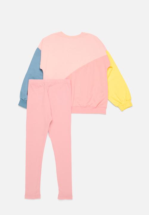 Pop Candy - Contrast sweat top & legging set - multi