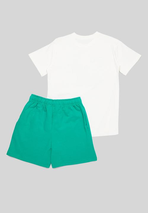 Pop Candy - Tee & short set - ecru & green 
