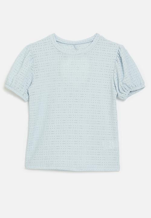 Pop Candy - Bow décor top - blue & white