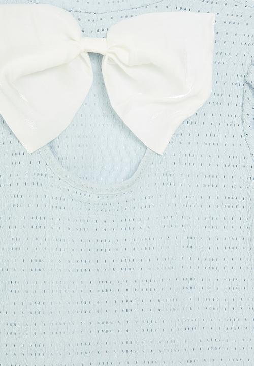 Pop Candy - Bow décor top - blue & white