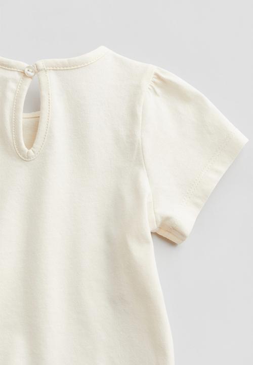 H&M - Printed jersey top - white,multi