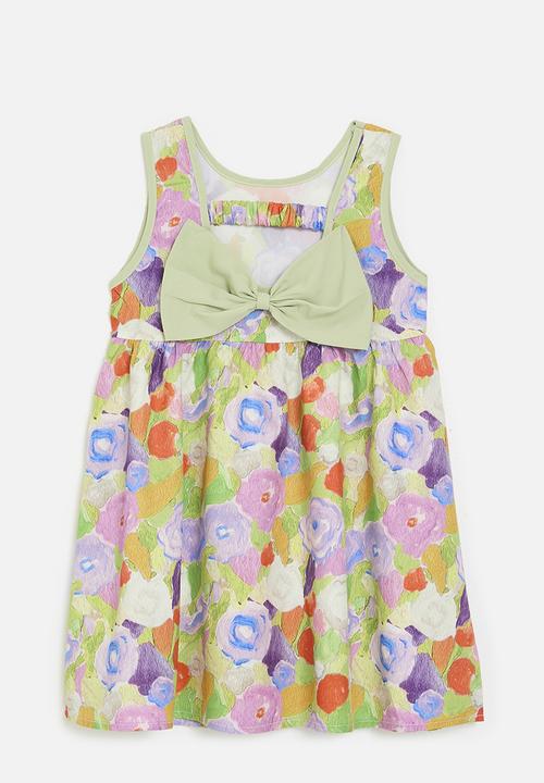 Pop Candy - Bow décor floral dress - multi