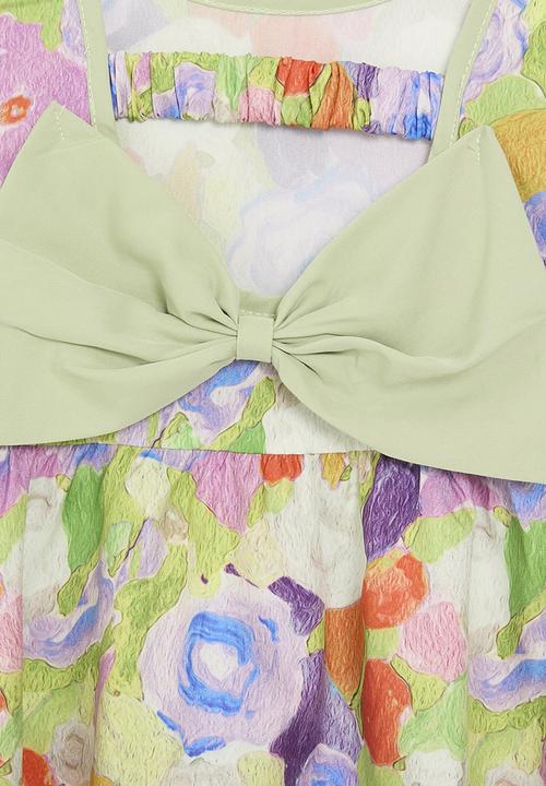 Pop Candy - Bow décor floral dress - multi