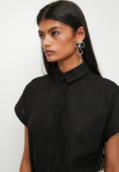 Superbalist - Wrap Mini Shirt Dress - Black