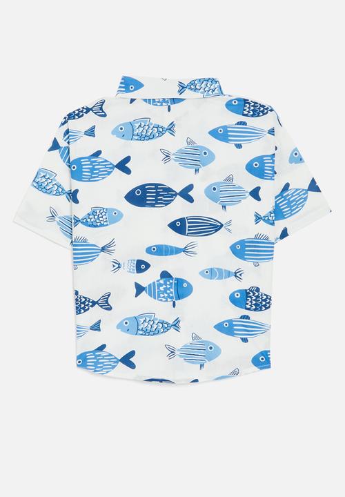 Pop Candy - Printed shirt - blue & white