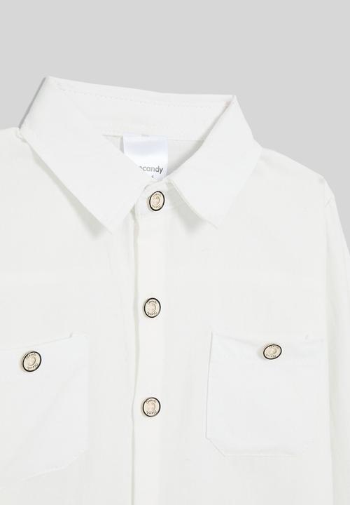 Pop Candy - Button down shirt-white