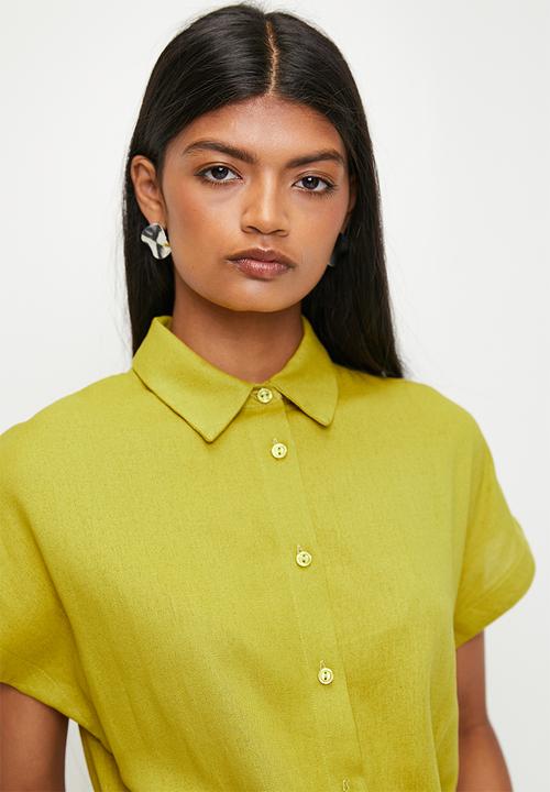 Superbalist - Wrap Mini Shirt Dress - Citronella