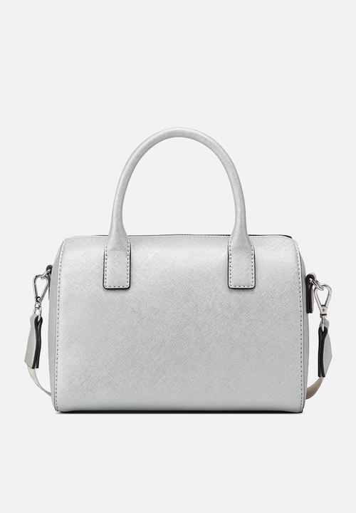 GUESS - Berkton barrel satchel - silver