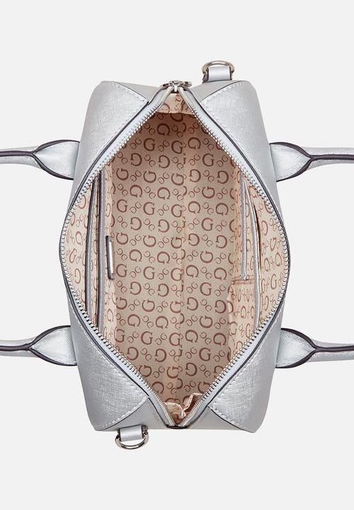 GUESS - Berkton barrel satchel - silver