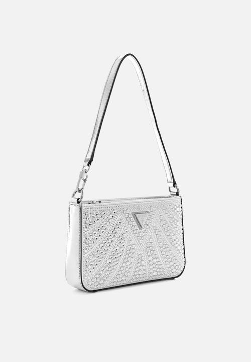 GUESS - Beauvoir mini top zip shoulder bag - silver