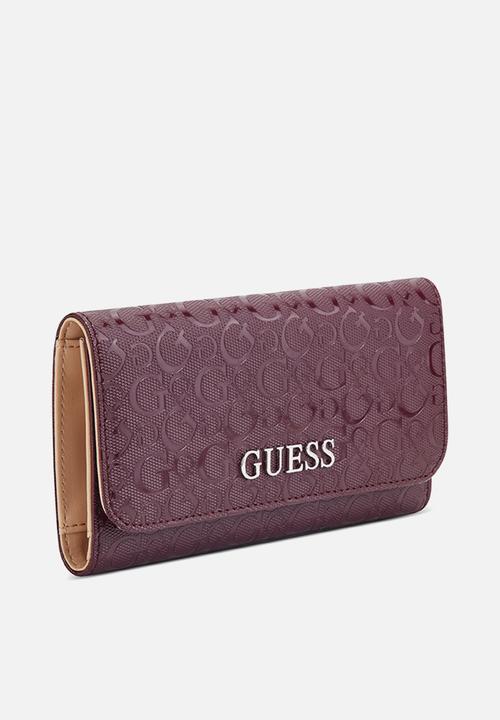 GUESS - Abbas slim clutch - merlot