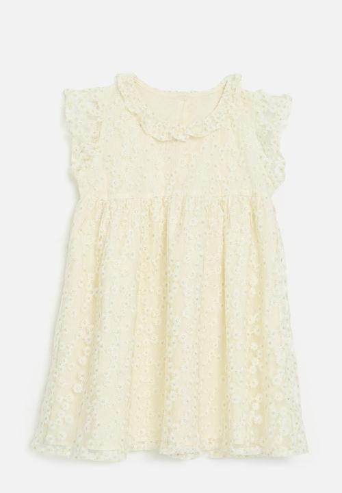 Pop Candy - Floral applique dress - ecru