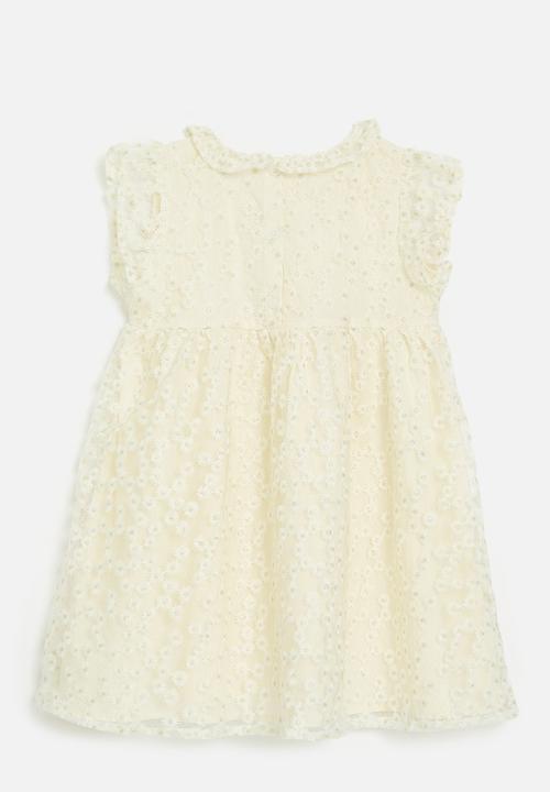 Pop Candy - Floral applique dress - ecru