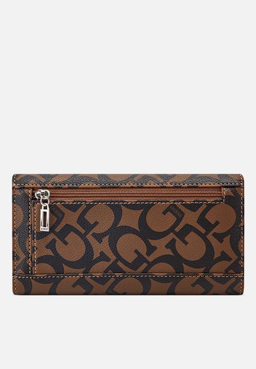 GUESS - Abbas slim clutch - dark brown