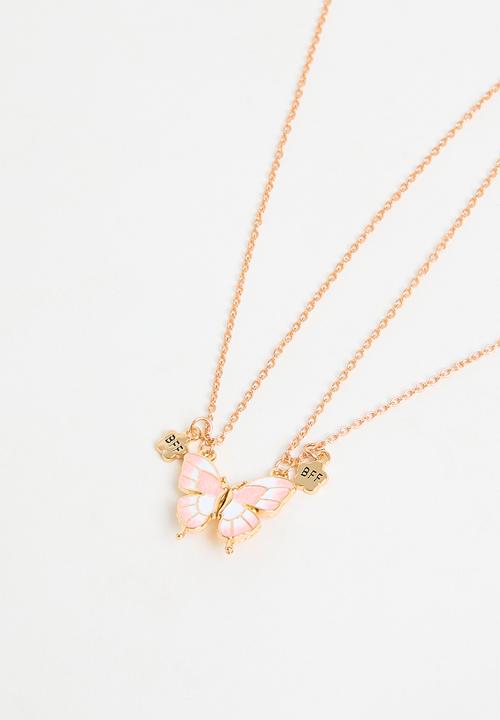 Pop Candy - Butterfly bff necklace - pink