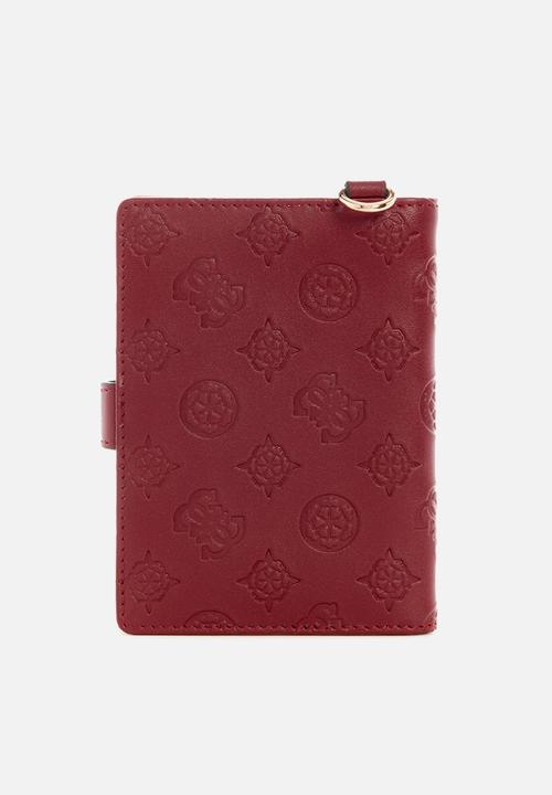 GUESS - Wilder BXD Luggage Tag & Passport Case - Claret