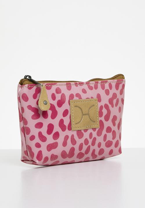 Thandana - Half moon travel pouch set of 3 - Cheetah Pink