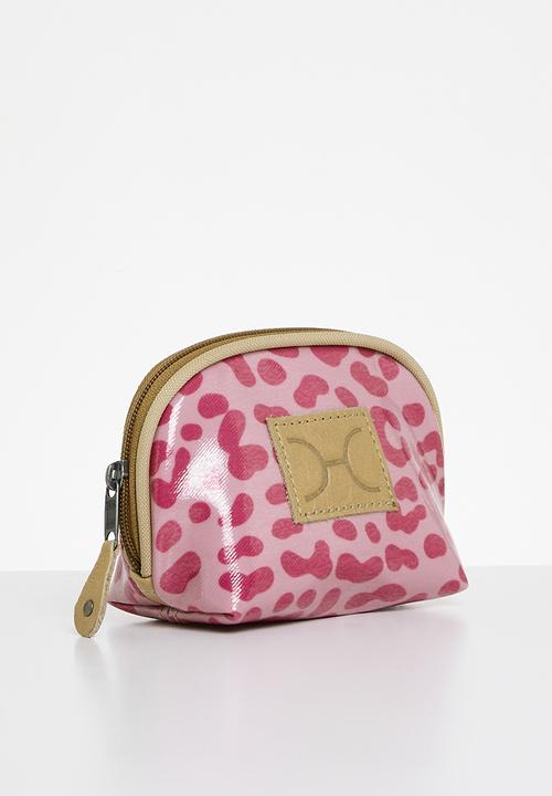 Thandana - Half moon travel pouch set of 3 - Cheetah Pink