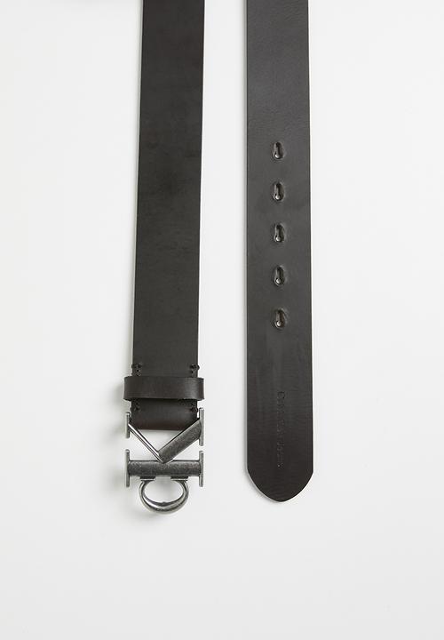 Calvin Klein - Round Mono Plaque Lthr Belt 40mm - Brown