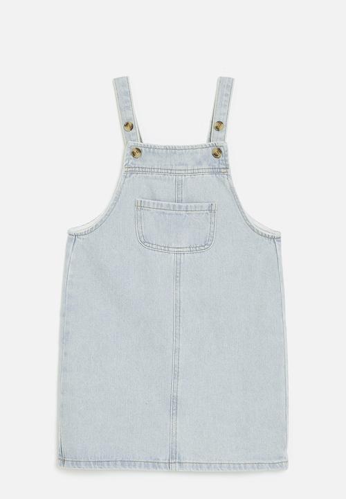Pop Candy - Denim dungaree dress - stonewash
