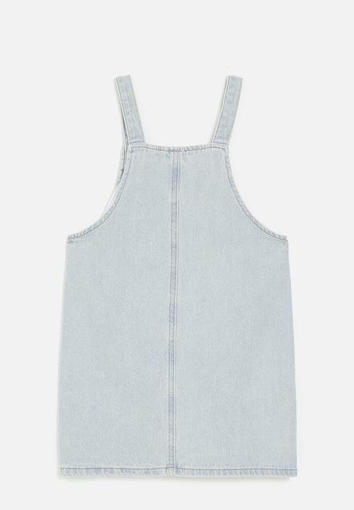 Pop Candy - Denim dungaree dress - stonewash