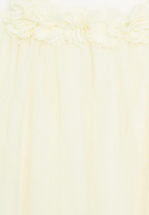 Pop Candy - Floral décor mesh dress - ecru