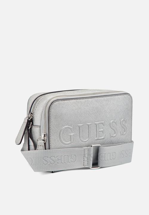 GUESS - Haddington mini double zip crossbody - silver