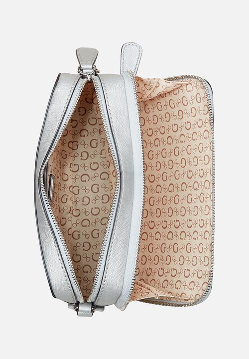 GUESS - Haddington mini double zip crossbody - silver