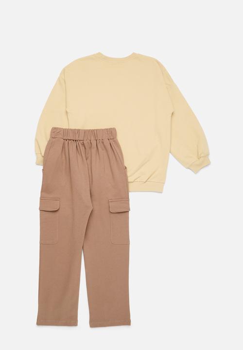 Pop Candy - Sweat top & utility pants set-multi