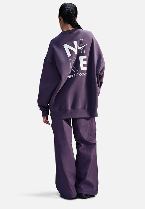 Nike - Nike Womens Fleece Oversized Crew - Dark Raisin