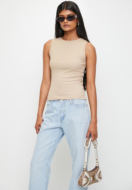 Superbalist - 2 Pack rib vest - stone & light grey	
