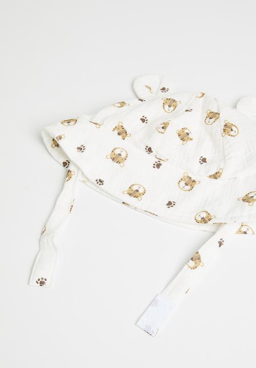 Pop Candy - Printed summer hat - ecru & brown