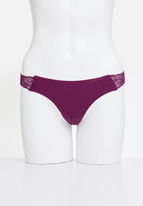 Cotton On - Party Pants Seamless G String Brief 3Pk-Pine/Raspberry/Boysenberry