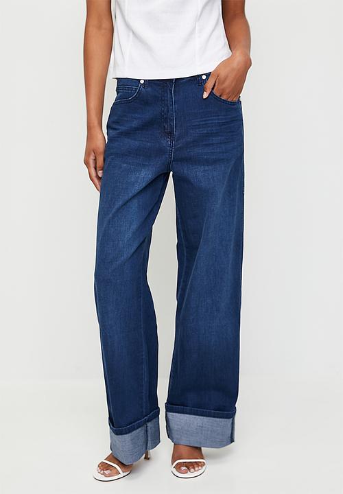 Me&B - The Turn Up Straight Leg Jeans - Blue