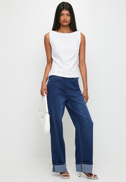 Me&B - The Turn Up Straight Leg Jeans - Blue