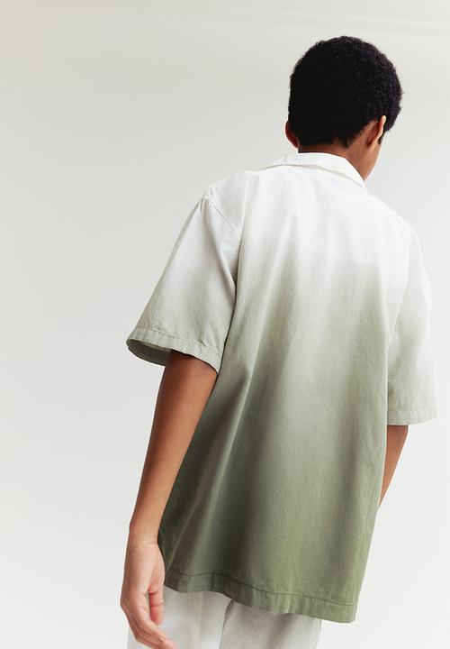 H&M - Short-sleeved resort shirt - khaki green gradient