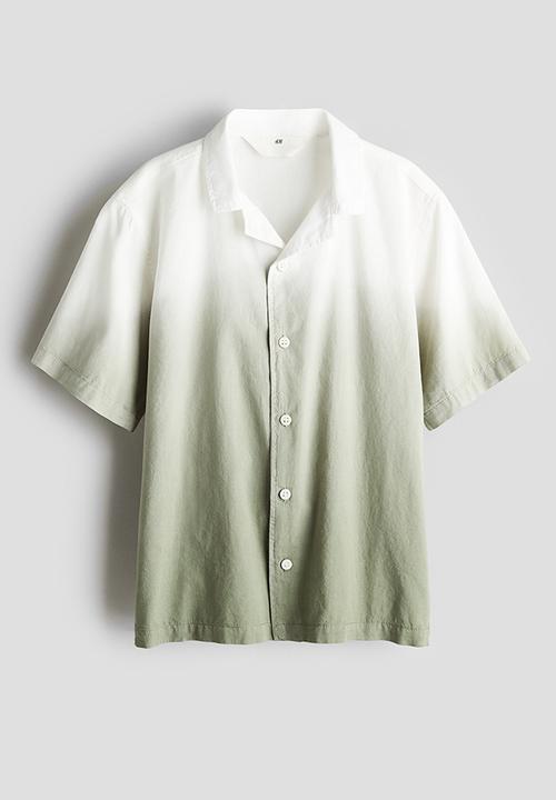 H&M - Short-sleeved resort shirt - khaki green gradient