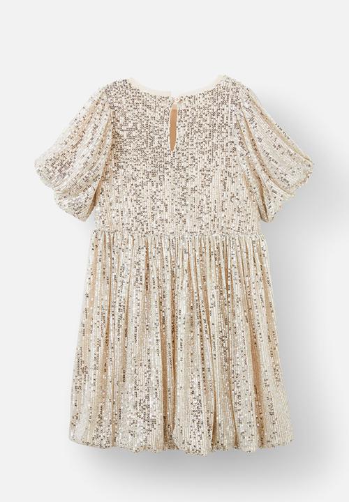 Cotton On - Sienna puff sleeve dress - silver sparkle