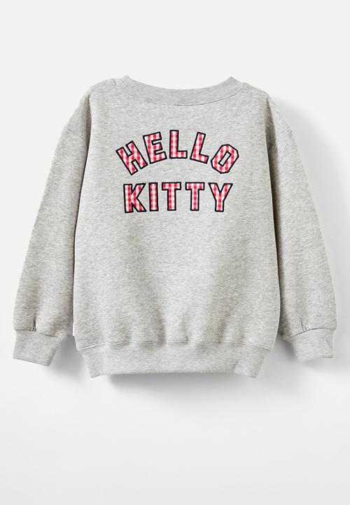 Cotton On - License dusty fleece crew neck - lcn san hello kitty gingham/fog grey 