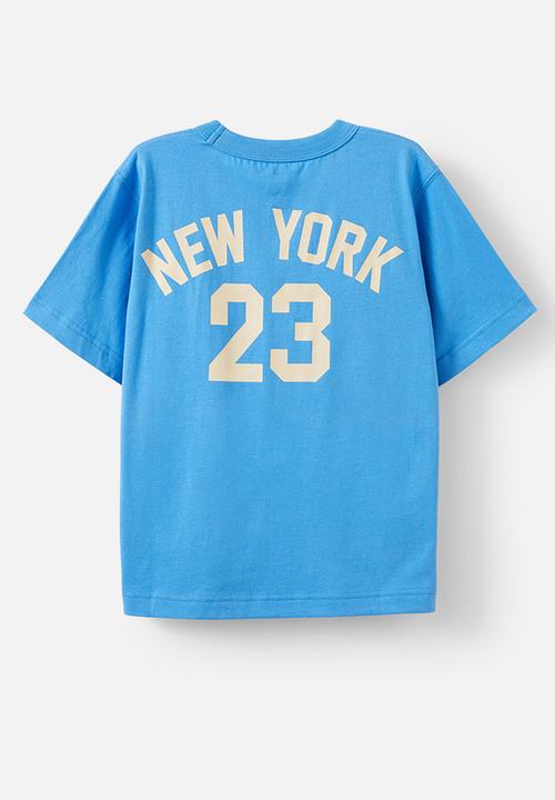 Cotton On - Jonny short sleeve graphic print tee - deep sea blue/new york 23