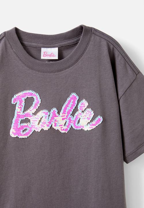 Cotton On - Barbie drop shoulder short sleeve tee - grey