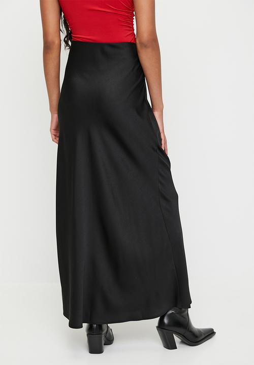 Superbalist - Bias maxi slip skirt - black