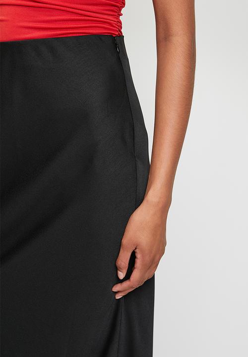 Superbalist - Bias maxi slip skirt - black