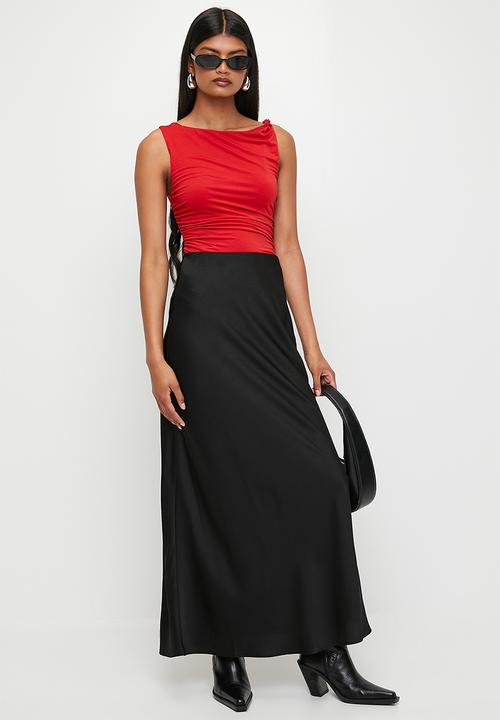 Superbalist - Bias maxi slip skirt - black