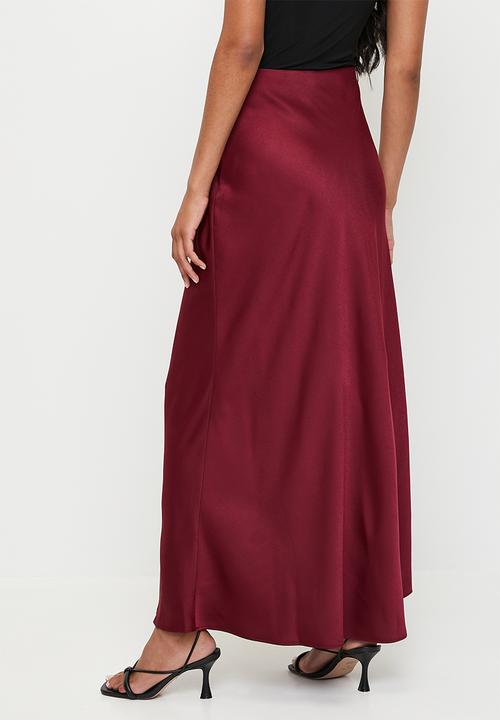 Superbalist - Bias maxi slip skirt - dk plum