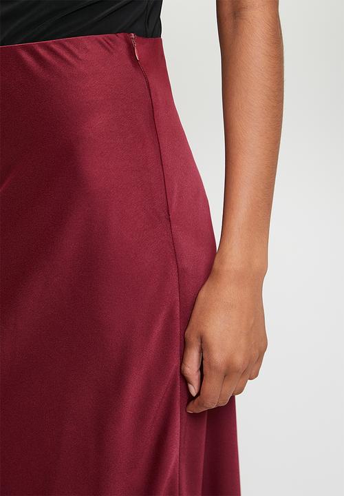 Superbalist - Bias maxi slip skirt - dk plum