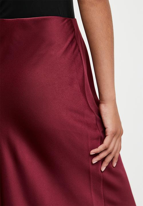 Superbalist - Bias maxi slip skirt - dk plum